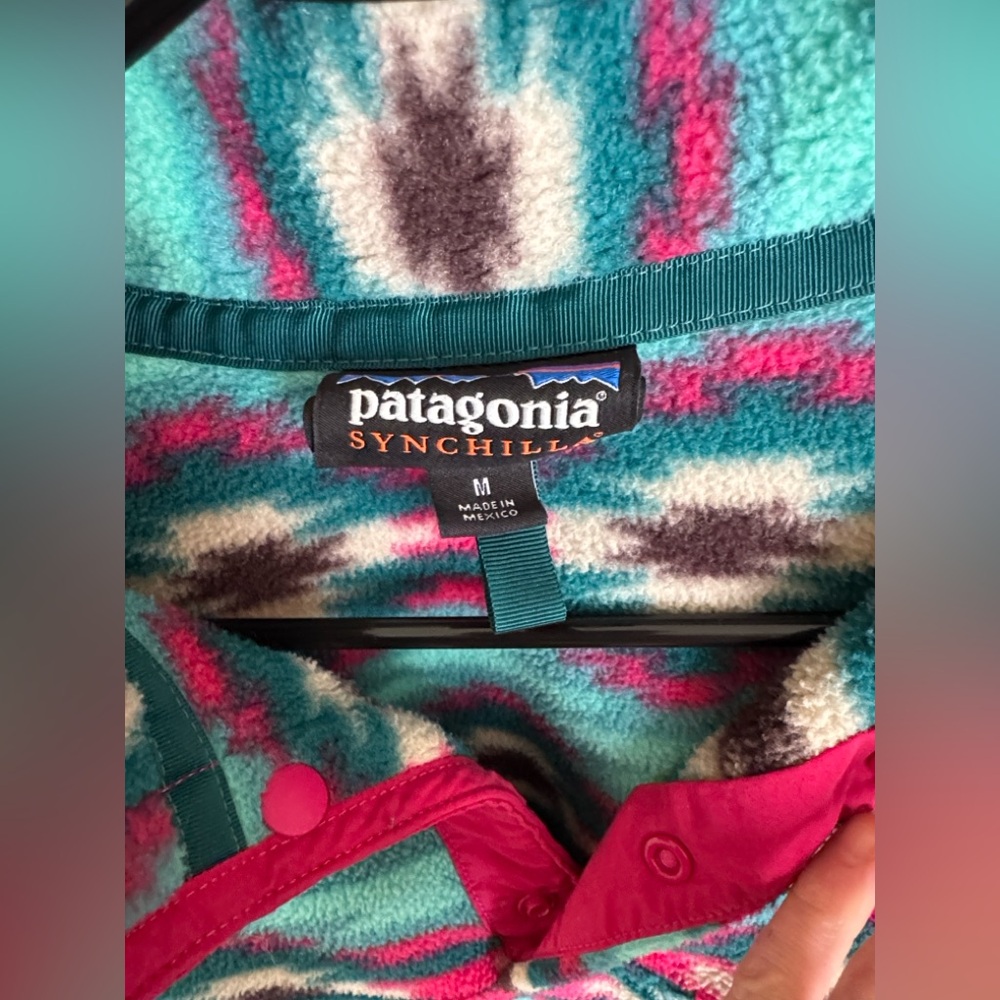 Patagonia Synchilla Snap-T Wild Desert Aztec Print Fleece Pullover – Size M - Picture 5 of 8